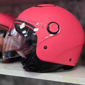 Casco moto fucsia